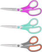 iBayam 8 '' Multipurpose Heavy Duty Scissors Bulk 36-Pack, 2.5mm Thickness Ultra Sharp Blade Shears with Comfort-Grip Handles for Household School Office Supplies, Right/Left Hand Tools