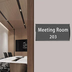 SINKAA Office Sign Holder for Door - Curved Mount Name Plate Holder Frame Display 8 x 4 Inches Set of 2 Sturdy Aluminum with Adhesive Tape, Plastic Film Included