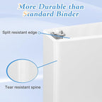 CIXILDTS 1.5-inch D Ring Binders, 3 Ring Binder Fit US Letter Size Paper, 1-1/2" Slant D Ring View Binder with 2 Pocekts, 6-Pack,White