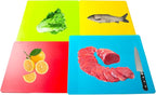 8 Pieces Flexible Cutting Board mats, Plastic Cutting Boards for Kitchen Cooking, Cutting board sheets for Meat and Vegetables, Dishwasher Safe