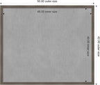 Amanti Art Grey Framed Magnetic Board 42x50 Oversize Vision Board for use with Magnets, 100% Metal Sheet to Display Items as Office Decor or for Home Organization in mudroom, Kitchen or Kids Room