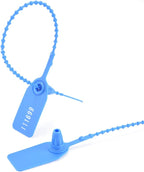 1000Pcs Plastic Tamper Shipping Seals Pull-Tite Security Seal Signage Numbered Fire Extinguisher Tags Zip Ties Labels Disposable Self Locking for Logistics, Luggage,Transport (Blue, 1000pcs)