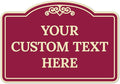 Custom Decorative Sign, Personalized Metal Sign for Driveway, Home, Airbnb, Door Plaque, Burgundy Background Sign, 7x10 Inches, ACM, Fade Resistant, Made in USA by Sigo Signs