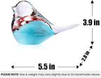 ORRFIDDY Blown Glass Birds - Glass Art Bird Decor, Hand Blown Glass Animal Figurines Paperweight for Home Shelf Decor
