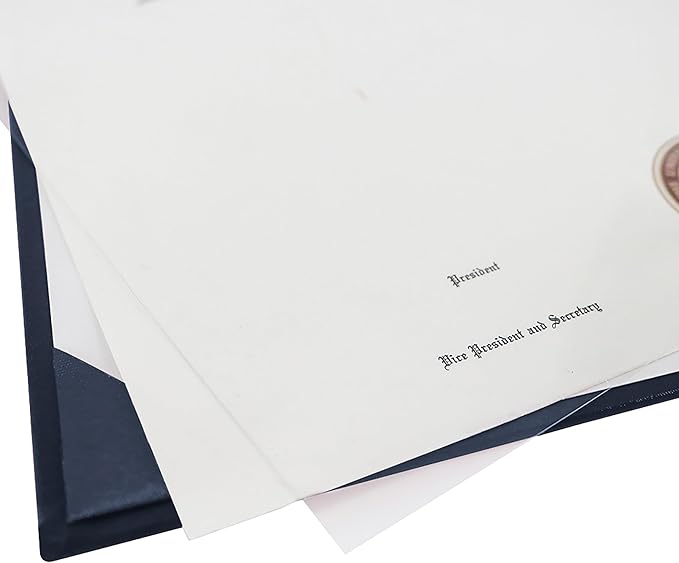 GraduationMall 8.5"x11" Smooth Padded Diploma Cover Certificate Holder Darkblue,2-Packs
