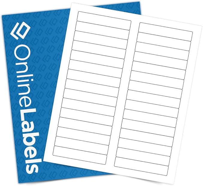 3.434 x 0.667 File Folder Labels - Pack of 15,000 Labels, 500 Sheets - Inkjet/Laser Printer - Online Labels