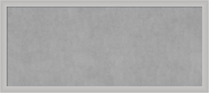 Amanti Art Silver Framed Magnetic Board 23x51 Oversize Vision Board for use with Magnets, 100% Metal Sheet to Display Items as Office Decor or for Home Organization in mudroom, Kitchen or Kids Room