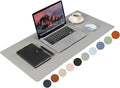 Wolaile PU Leather Desk Pad Blotter,Light Grey Waterproof Office Desktop Mat,36x17in Non-Slip Large Mouse Pad/Writing Protector/Desk Accessories
