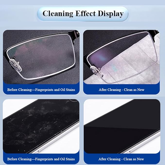 Pre-Moistened Lens Cleaning Wipes, Cleaning Wipes for Glasses, Computer & Laptops Screens, Smart Phones, Optical Lens, Goggles, and Watch Screen l Quick-Dry and Scratch-Free (Multicolor)