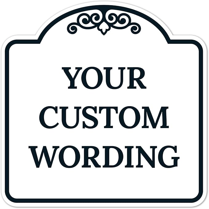 Custom Decorative Sign, Personalized Metal Sign for Business, Driveway, Home, Airbnb, Office Door Plaque,Black Border, 8x8 Inches, ACM, Fade Resistant, Made in USA