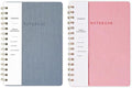 Spiral Notebook-5.75" x 8.125" College Ruled Journal with Inner Pockets and 160 Pages,PU Leather Cover Business Journal, Twin-Wire Binding Notebook Perfect for Office & Home School Supplies 2 pack Reefblue/Pink