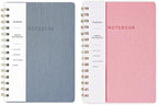 Spiral Notebook-5.75" x 8.125" College Ruled Journal with Inner Pockets and 160 Pages,PU Leather Cover Business Journal, Twin-Wire Binding Notebook Perfect for Office & Home School Supplies 2 pack Reefblue/Pink