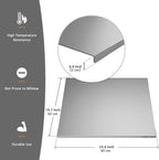 KORVOS 304 Stainless Steel Cutting Board, 23.6" x 19.6" Large Size Stainless Steel Cutting Boards for Kitchen, Heavy Duty Chopping Boards with Lip for Meat Vegetables & Bread, Pastry Board(60 x 50 cm)