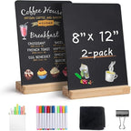 UAGGIC Creative 8x12Inch Desktop Small Chalkboard with Wood Stand Set for Home Office Decoration and Memos Writing Board
