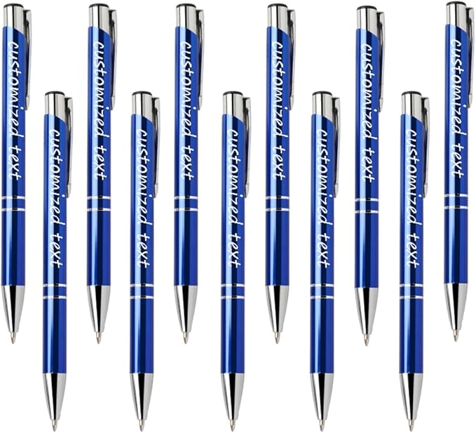Yucold Customized ballpoint pens in bulk, personalized ballpoint pens with free engraving, for use in companies, enterprises, graduation anniversaries (Royal blue,390)