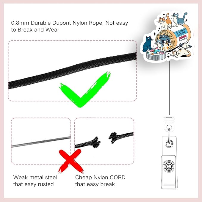 2pc Cat Nurse Badge Reel, Funny Cute Work Badge Holder with Retractable Clip, Pediatric Badge Buddy,RN LPN CNA MA Medical Worker Teacher Doctor Nursing Student ID Name Badge Clip Accessories