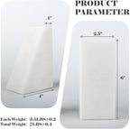 Karibiber Marble Book Ends Decorative, Unique Bookends for Shelves, White Stone Bookends Holds Heavy Books, Weighted Book Holder Stopper for Home Office Desk Bookshelf Decoration, Set of 2
