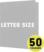 Two Pocket Folders, RAZCC 50 Pack 2 Pocket Folders Fit Letter Size Paper, Paper Folders with Pockets for School Office Business Home (Grey)