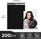 Metronic Poly Mailers 12X15.5 200 Pack, Strong Adhesive Shipping Bags for Clothing, Waterproof and Tear-Proof Shipping Envelopes, Mailers Poly Bags Packaging Bags for Business in Black