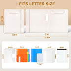 JoyCat 3 Ring Binder Clipboard with Storage,12.4"x10.2" Magnetic Clipboard Folder with 5 Subject Folders,Refillable Lined Notepad (11" x 8.5"),Ideal for School Office Nursing(Beige)