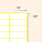 500 Pack, 1.5" x 0.5" - File Folder Labels Stickers, Matte White