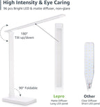 Lepro LED Desk Lamp with USB Charging Port, 700LM Dimmable Home Office Touch Control Reading Table Lamp,5 Color Modes with 5 Brightness Level, Dorm Room Essentials, Task Lamp, Sewing, Crafting, White
