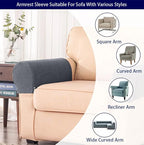 Chaexii Premium Polyester Sofa Arm Cover, Scratch Resistant Protector Covers, Washable, Elastic Armrest Covers for Square/Curved/Sloping Couch Armrests, 2Pcs (Wine red)