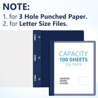 Feifeiya 72 Pack Plastic Report Covers with 3 Prongs Presentation Folders Bulk, 100 Sheet Capacity, Clear Front Report Covers for Presentation Document Paper School Office Supplies (Blue,Black)