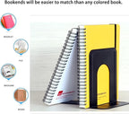 Book Ends, Heavy Duty Bookends to Hold Books, Metal Bookends for Home Office Decorative, Book Ends for Heavy Books/Movies/CDs, Black 6.5 x 5 x 5.7 in, 4 Pair/ 8 Piece by Mkyuroa
