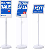 YIYO sign stand，floor sign holder poster stand heavy duty pedestal signage stand for display (WHITE, 8.5*11)