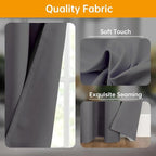 hoeflife Room Divider Curtains Blackout Floor to Ceiling Curtain with Hook Wall Mount Sliding Door Curtains Ceiling Mount Extra Wide Curtain Wall Divider for Room Separation (Grey, W150 x H96 Inch)