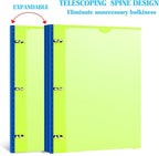 INFUN Telescoping 3 Ring Binder - 12 PCS, Flexible Round Binder with Customizable Front Cover and Clear Catalog Pocket, Holds 8.5x11 inch Paper- Green, Red, Orange, Blue