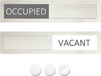 Vacant Occupied Privacy Sign, Vacant Occupied Door Sign for Home Office Restroom Conference Hotels Hospital, Slider Door Indicator Tells Whether Room Vacant or Occupied, 7'' x 1.5'' - Stainless Steel