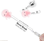 2Pcs Funny Jellyfish Badge Reel Retractable for Nurse, Doctor, Medical Worker Nursing Student | Cute Pediatric Nurse ID Name Badge Holder with 24” Durable Nylon Retractable Cord Alligator Clip
