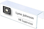 20-Pack 6" x 4" Acrylic Name Plate Holders – Hook-Style Name Tag Display for Cubicle Walls, Office Doors, or Panels by Plastic Products Mfg.