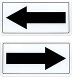 Black Arrow Sign Aluminum 10 x 5 Inch Heavy Duty Metal Waterproof Reflective Directional Sign for Outdoor 2 Pack