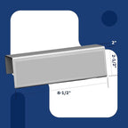 4-Pack 8.5" x 2.5" Cubicle Partition Name Tag - Silver Border 2" Hook - Holder for Custom Plate – Desk or Partition Use – Silver Frame – 2" x 8" Insert for Wall Display By Plastic Products Mfg