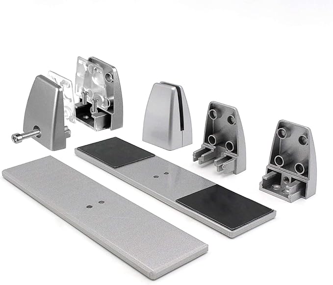 Sneeze Guard Clamp Bracket 4 Pcs Shield Base for Countertops, Heavy Duty Aluminum Partition Stand for Clear Acrylic Desktop Reception