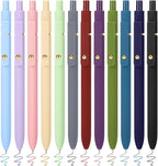 FIOVER Colored Pens, 12 Pack Colorful Gel Pens, Quick-Dry 0.7mm Medium Point for Journaling, Note Taking, Doodling, Aesthetic Office School Supplies, Gifts for Women Men（12PCS Aesthetic+Vintage）