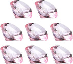 PATIKIL 8 Pcs Diamond Crystal Paperweight, 30mm / 1.18 Inch Crystal Paperweight Paper Weight for Home Office Desktop Table Decor Wedding Party Jewelry Ornaments, Pink