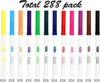 Madisi Washable Markers, Super Tips Markers, Assorted Colors, Classroom Bulk Pack, 288 Count