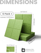 Fluxynara Large Felt Bulletin Board 36" x 24"Cork Board Alternative-6 Pack with 40 Safe Removable Adhesive Tabs, Cork Boards for Walls Cork Board for Home Office Classroom Pin Board-Kelly Green