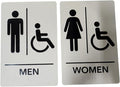 USA Made - Men's and Women's Restroom Signs ADA-Compliant Bathroom Door Signs for Offices, Businesses, and Restaurants, Black, Blue, Grey and Taupe/Tan Colors (Taupe/Tan Handicap)