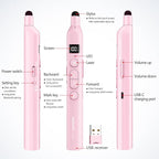 Norwii N21 Bluetooth Presentation Clicker with Telescopic Teaching Pointer, Presentation Remote with Retractable Stick for PowerPiont, Wireless Presenter, Slide Advancer - Pink