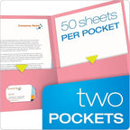 Oxford Twin-Pocket Folders, Textured Paper, Letter Size, Pink, Holds 100 Sheets, Box of 25 (57568EE)