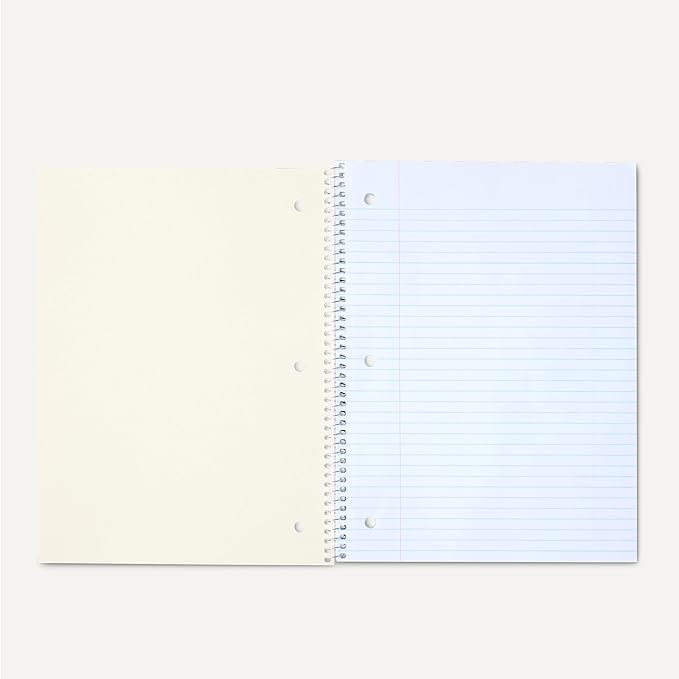 Amazon Basics Spiral Notebooks, College-Ruled Notebook, Notebooks for School, Office, and Home, Lightweight Poly Cover, 70 Sheets, 10.5" x 8", Light Blue, 2-Pack