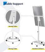 Mobile Whiteboard – 36 x 24 inches Portable Magnetic Dry Erase Board, 3' x 2' Stand Easel White Board Dry Erase Easel Standing Board with Flipchart Hooks