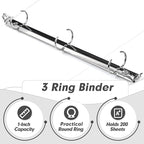 3 Ring Binder 1 Inch, PANDRI 6 Pack 1-Inch Binder Fits Letter Size 8.5'' x 11'' Paper, Versatile Binders for Office Home School, 2 Pockets, White