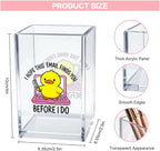Vgrti I Hope This Email Finds You Before I Do Acrylic Cosmetic Pencil Pen Holder Cup, Funny Duck Knife Desk Organizer for Home Office Decor, Sarcastic Work Gifts for Women Men Duck Lovers Coworkers
