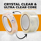 WOD CST22CC Crystal Clear See-Through Packing Tape – 3/4 inch x 110 yds. for Carton Sealing Mailing, Shipping, and Protection, Label Covering, Lamination, and Outdoor Uses.